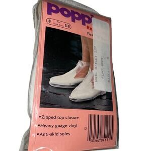 Vintage Poppins Rain Gear Shoe Ankle Rain Boots USA Womens Size Small 5-6 Flat